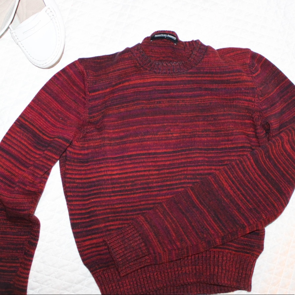 American Apparel Red Cropped Sweater Stripes